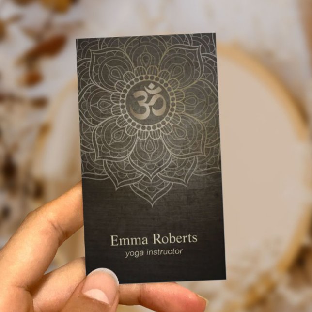 Vintage Mandala Namaste om Sign Yoga Teacher Visitkort (Skapare uppladdad)