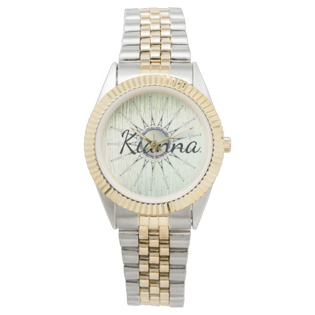 Vintage Mandala om rostfritt glas Armbandsur (Framsida)