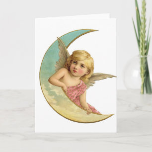 Vintage Måne Angel Helgkort