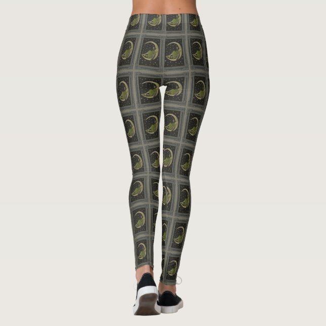 Vintage Måne - baljväxter Leggings (Baksida)