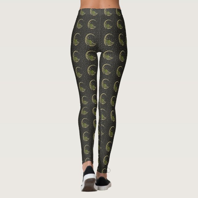 Vintage Måne - baljväxter Leggings (Baksida)