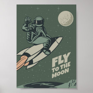 Vintage Måne Travel Poster