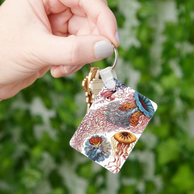 Vintage maneter av Ernst Haeckel, Discomedusae Nyckelring (Hand)