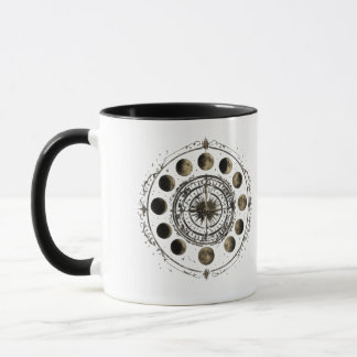 Vintage Månfaser Kompass Kaffemugge Mugg