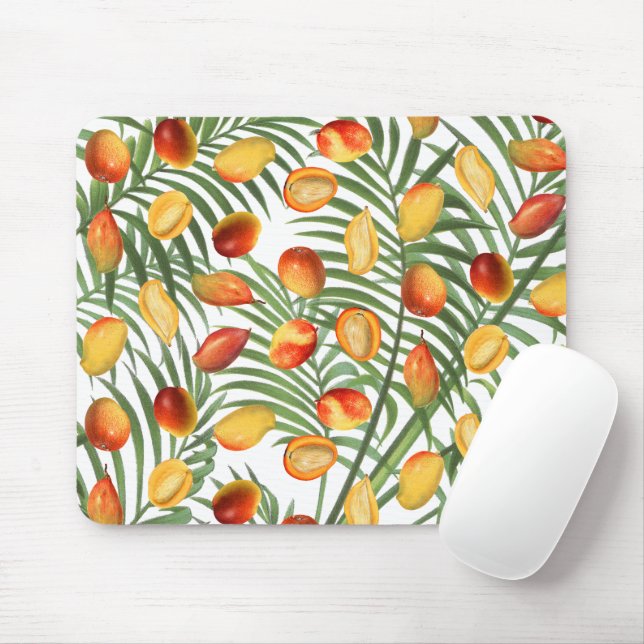 Vintage Mango & Greenery Summer Fruit Mönster Musmatta (Med mus)