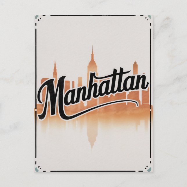 Vintage Manhattan NYC Vykort (Framsida)