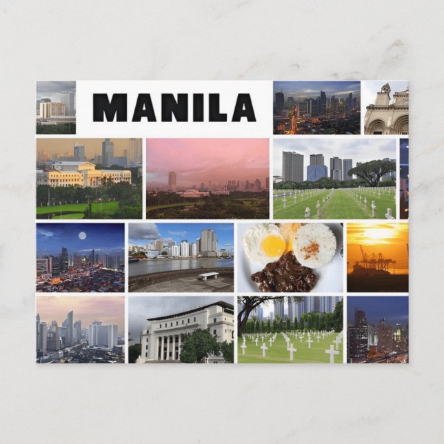 Vintage manila philippines Travel vattenfärgsrefle Vykort (Framsida)