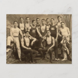 Vintage Manliga Idrottare Vykort