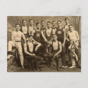 Vintage Manliga Idrottare Vykort