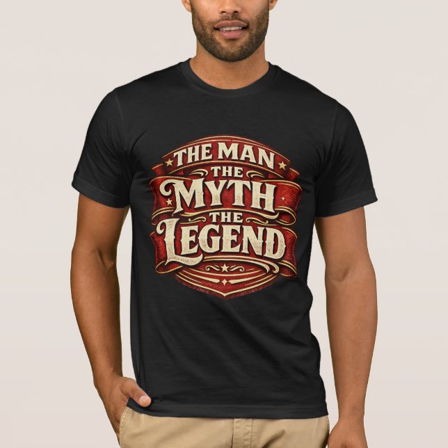 Vintage Mannen Myten Legenden Fars Dag T Shirt (Framsida)