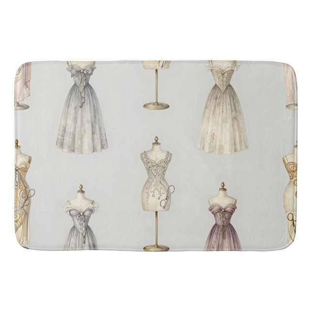 Vintage Mannequin Ballgown Pattern Badrumsmatta (Framsidan)