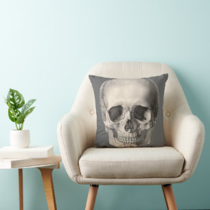Vintage människans anatomi skalle, Halloween skele Kudde