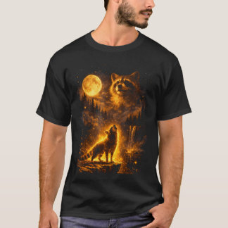 Vintage månsken Djur Roligt Tvättbjörn Ylar åt T Shirt