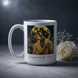 Vintage månskensromantik Anpassad kärlekspresent Kaffemugg