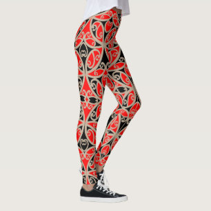 Vintage Maori New Zealand Tribal Tattoo Mönster Leggings