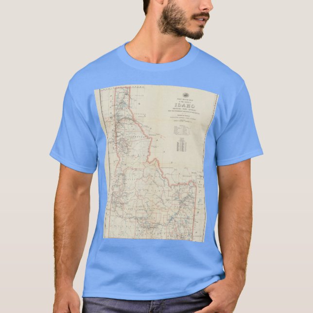 Vintage Map of Idaho 1938 T Shirt (Framsida)