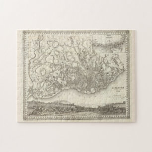 Vintage Map of Lisbon Portugal (1844) Pussel