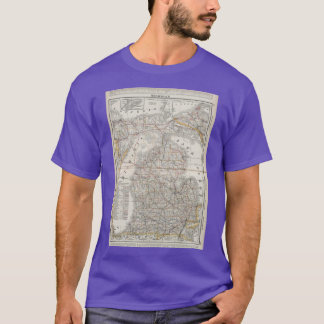 Vintage Map of Michigan 1901 3 Oversized T Shirt