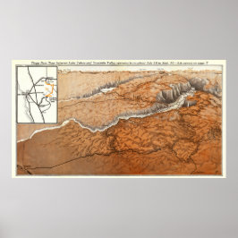 Vintage Map of Yosemite National Park 1928 Poster