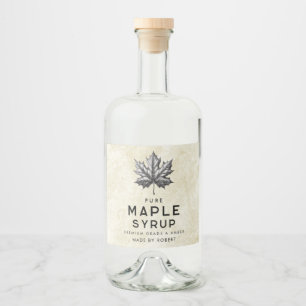 Vintage Maple sirap-etikett med löv Spritflaskor Etikett