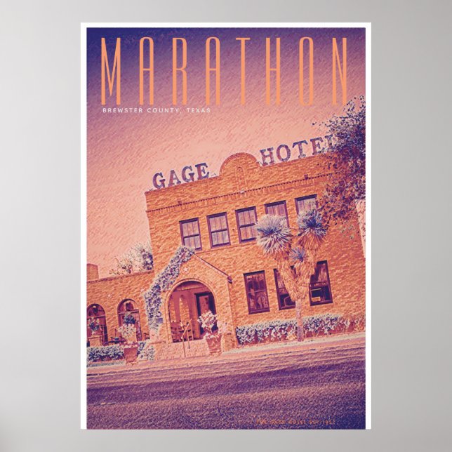 Vintage Marathon Texas Travel Poster (Framsidan)