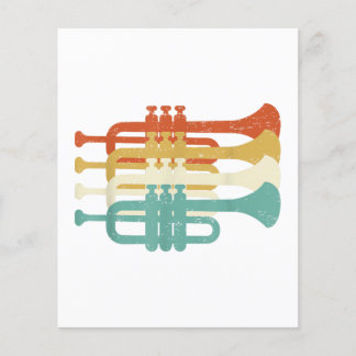 Vintage Marching Band Trumpet Player Retro Design  Flygblad