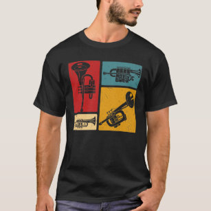 Vintage Marching Band Trumpet Player Retro Design T Shirt