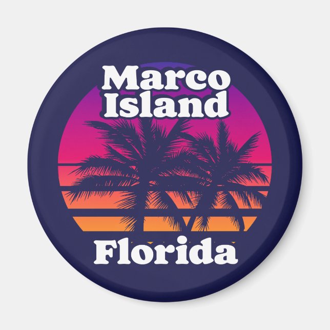 Vintage Marco Island Beach Florida Magnet (Framsidan)