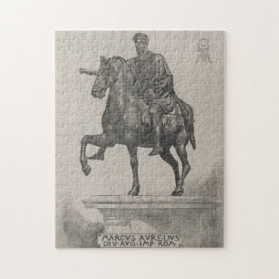 Vintage Marcus Aurelius Statue Illustration (1889) Pussel