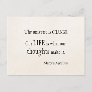 Vintage Marcus Aurelius Universe Change Life Citat Vykort