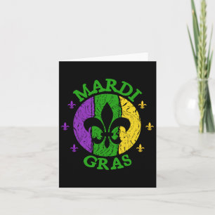 Vintage Mardi Gras Carnival Vintage Retro Jester H Kort