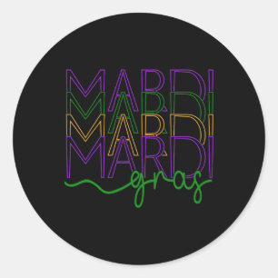 Vintage Mardi Gras Festival New Orleans Women's Runt Klistermärke
