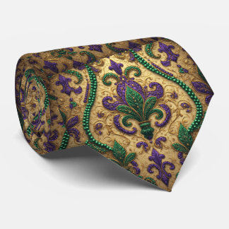 Vintage Mardi Gras Green Purple Gold Fleur De Lis Slips