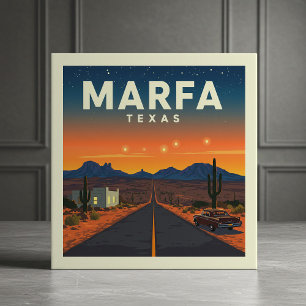 Vintage Marfa Texas Kakelplatta