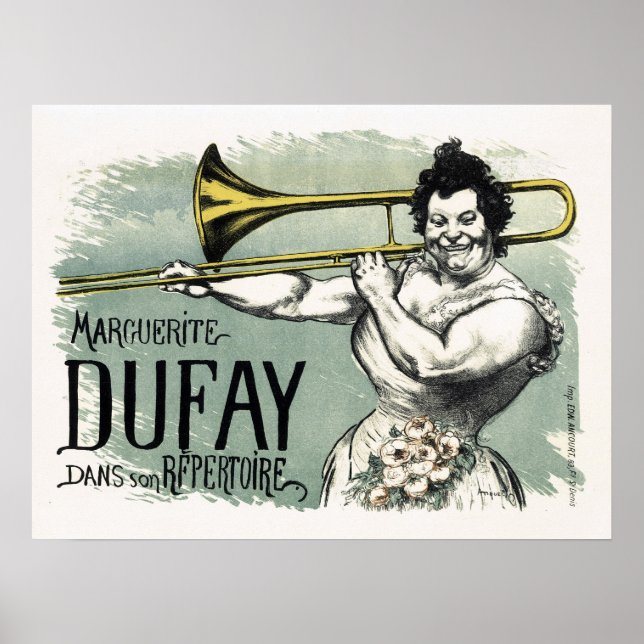 Vintage Marguerite Dufay Trombone Poster (Framsidan)