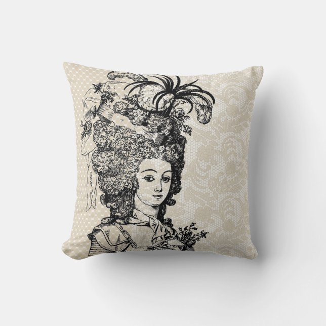 Vintage Marie Antoinette-kudde Kudde (Framsida)