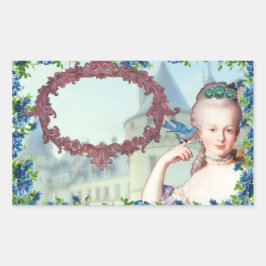 Vintage Marie Antoinette Stickers Rektangulärt Klistermärke