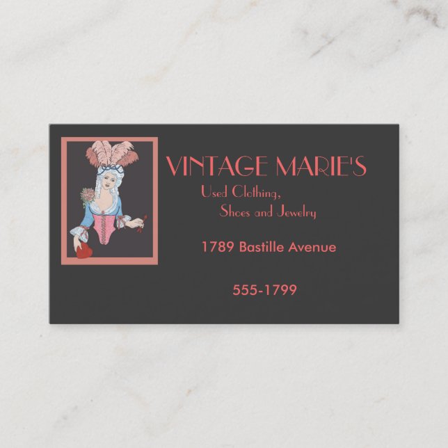 Vintage Maries Visitkort (Framsida)