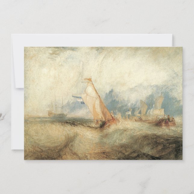 Vintage marin landskapsbild av Joseph Turner Inbjudningar (Framsida)