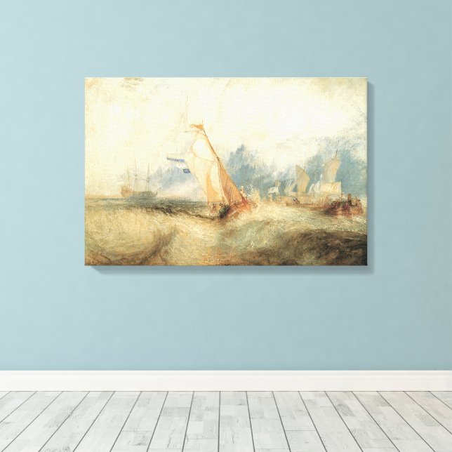 Vintage marin landskapsmålning av Joseph Turner Canvastryck (Insitu (trägolv))