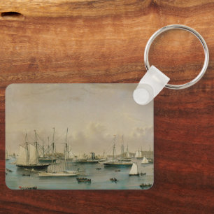 Vintage Marin, Yacht Squadron vid Newport Harbor Nyckelring