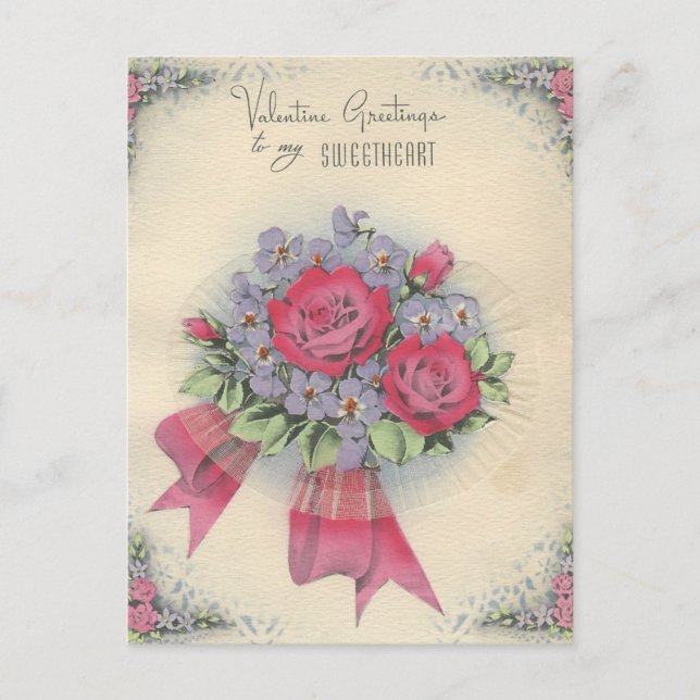 Vintage: "Mario" Valentine Helg Vykort (Framsida)