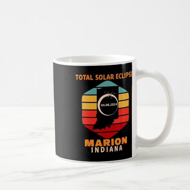 Vintage Marion Indiana Total Solar Eclipse 2024 Kaffemugg (Höger)