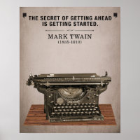 Vintage Mark Twain-citat och skrivmaskin