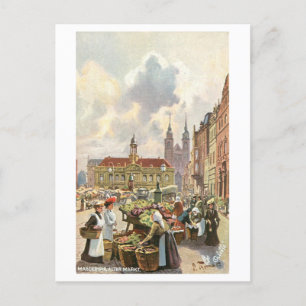 Vintage Market Magdeburg Tyskland Vykort