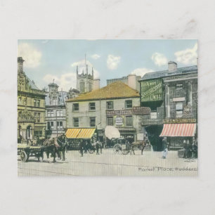 Vintage marknadsscen - Huddersfield Marketplace Vykort