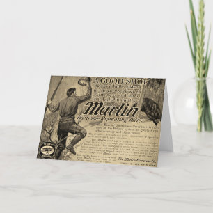 Vintage Marlin Firearms Bra Shot Ad Greeting Card Kort