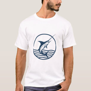 Vintage Marlin Fiskelogo - Retro Saltvattenfisk T Shirt