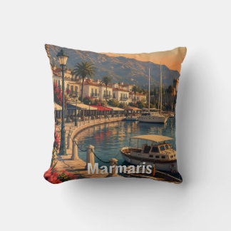 Vintage Marmaris Turkiet Resemålning Kudd Kudde