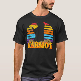Vintage Marmot Distress Retro Sol Djur älskare T Shirt